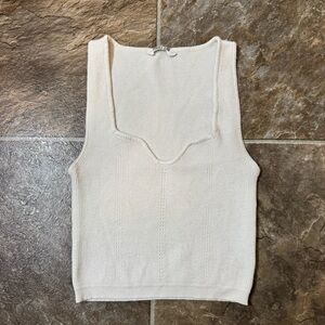 Double Zero Ivory Ribbed Tank Size Medium